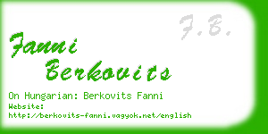 fanni berkovits business card